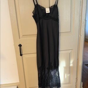 NWT Free People Black Lace Slip Dress